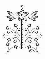 Printable Fairy Wand Coloring Page sketch template