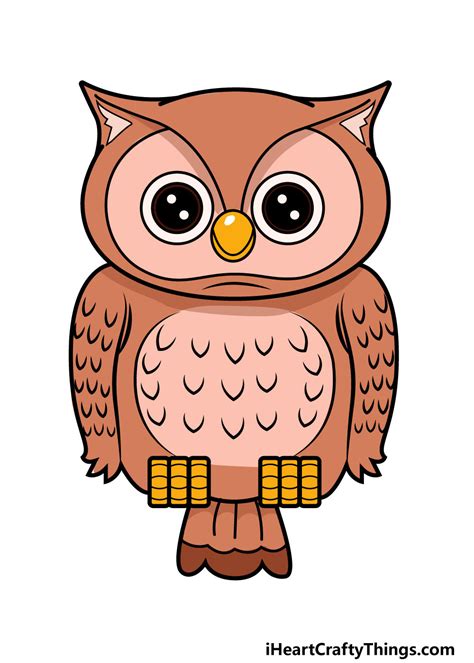 How To Draw A Cartoon Owl Step By Step For Kids