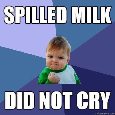 Spilled milk Did not cry - Success Kid - quickmeme
