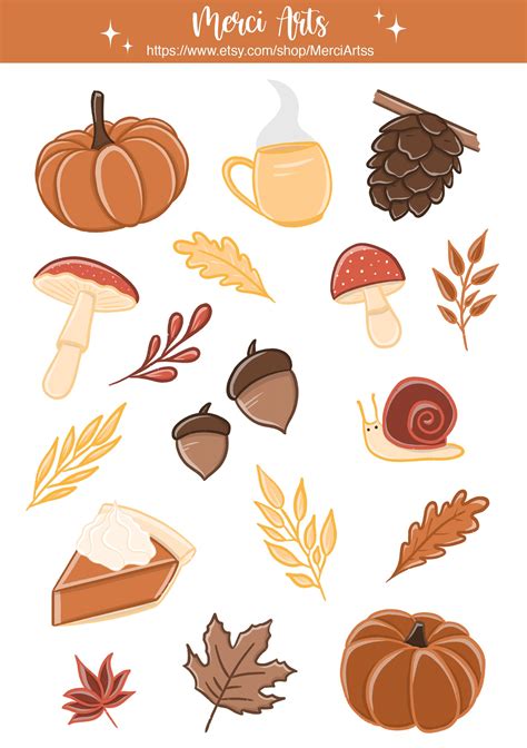 Paper Cottagecore Cosy Fall Stickers Autumn Sticker Sheet ~ Planner Stickers Stickers etna.com.pe