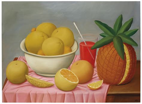 Fernando Botero Still Life With Fruit