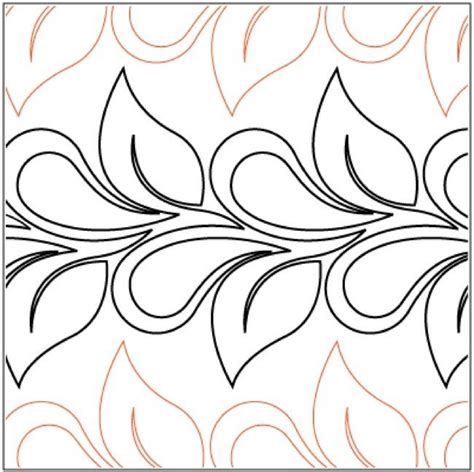 Flirty Double Feathers and Leaves 8.5 Pantograph / E2E Quilting Design