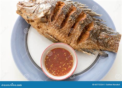 Fried Fish stock photo. Image of plate, cook, sauce, white - 65772324