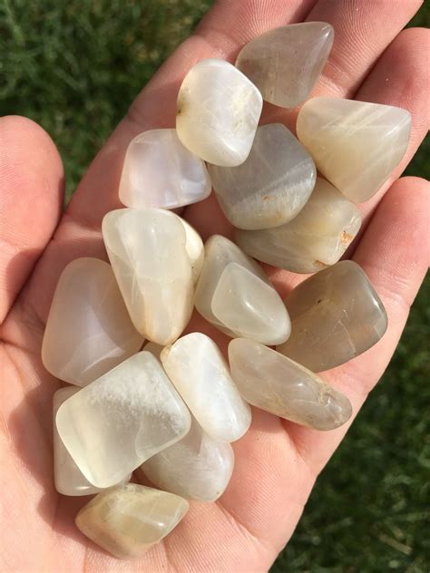 White Moonstone Crystal (Tumbled Stone) Listing is for (1) tumbled ...