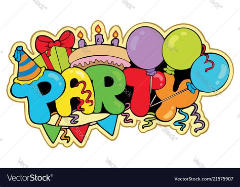 Cartoon party sign Royalty Free Vector Image - VectorStock