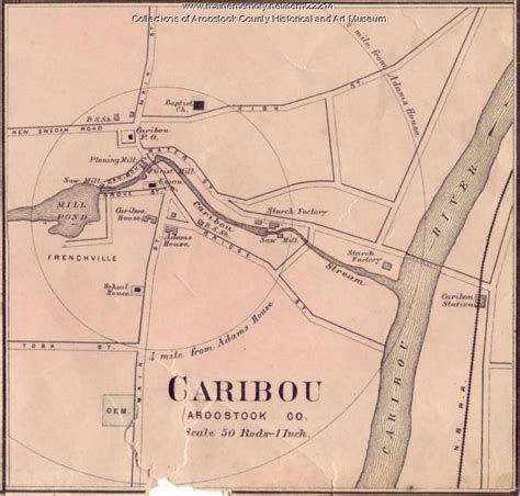 Item 22214 - Map of Caribou, ca. 1870 - Vintage Maine Images