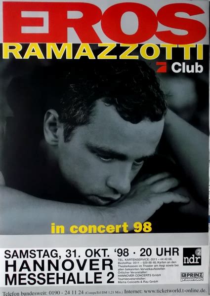 RAMAZZOTTI, EROS - 1998 - Konzertplakat - In Concert - Tourposter ...