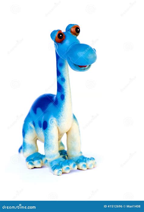 Blue dinosaur toy isolated stock photo. Image of background - 41512696