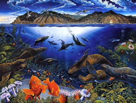 2027x1537 Free download sea life Sea Life Art, Sea Art, Living Room Pictures, Wall Art Pictures ...