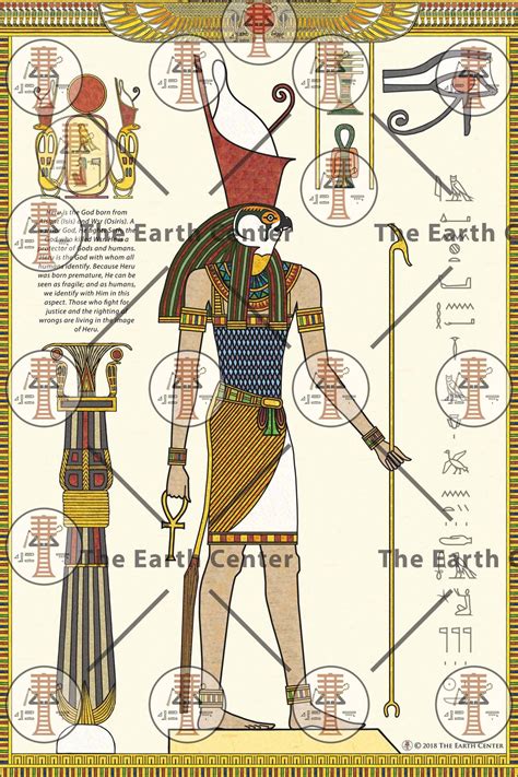 Heru horus Ancient Egyptian Neter god Posters, Kemetic Zodiac Sign Feb ...