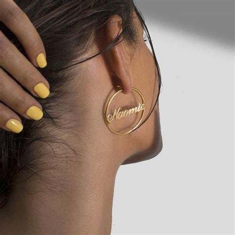 Gold Plated Custom Hoop Name Earrings