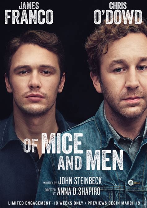 James Franco and Chris O'Dowd in first Broadway poster for Of Mice and Men | News | Culture ...
