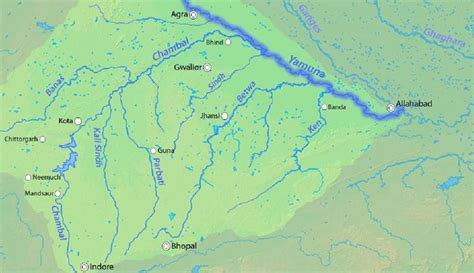 yamuna river tributaries-son-ken-betwa-banas | Brahmaputra river, Geography map, Ancient india map