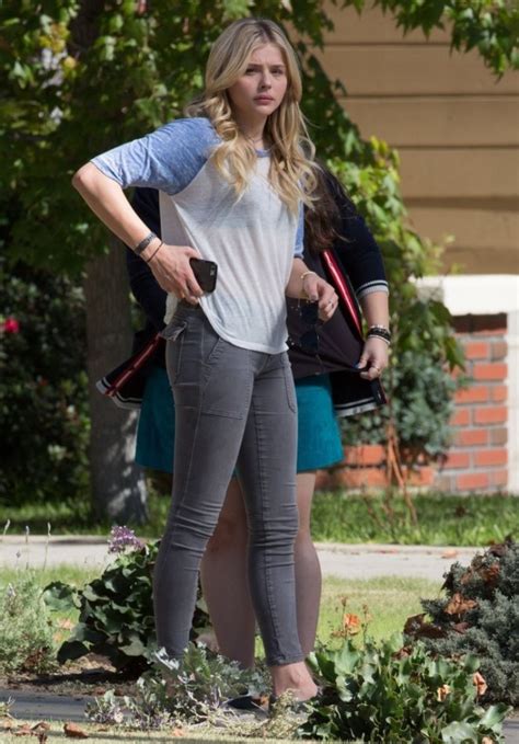 Chloe Grace Moretz in Shorts on Neighbors 2 Sorority Rising set -39 ...