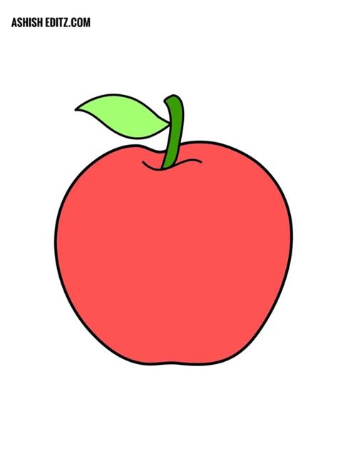 How To Draw An Apple Drawing for kids - Step By Step