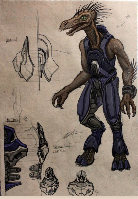 Halo - Jackal (Kig Yar) concept art by Capestranus on DeviantArt