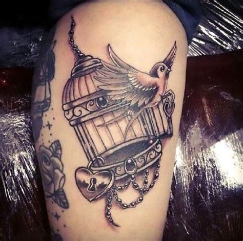This tattoo symbolizes freedom from love that brings only misery. Bird And Cage Tattoo Freedom ...