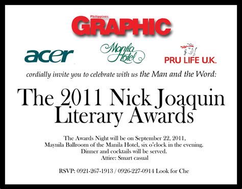 the sword that speaks: Nick Joaquin Literary Awards 2011 Invite!