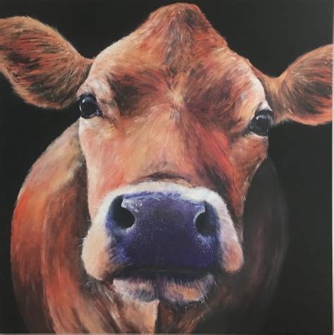 Daisy the Jersey cow painting - printed on canvas