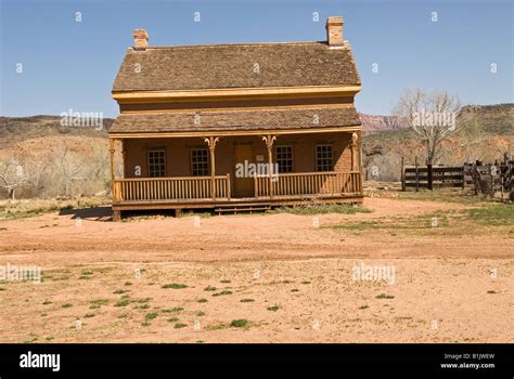 Deserted dwelling, historic Grafton ghost town, near Zion National Park ...