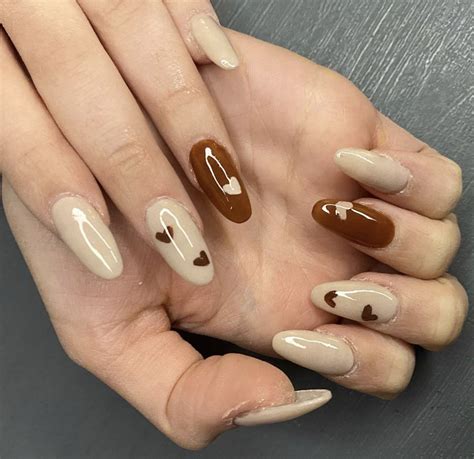 LIENEYY in 2021 | Brown acrylic nails, Brown nails, Minimalist nails