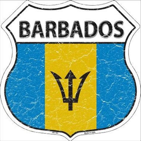 Barbados Flag Metal Novelty Highway Shield Sign | Metal signs, Vinyl lettering, Barbados flag