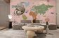 Colorful World Map Kids Wall Mural | Ever Wallpaper