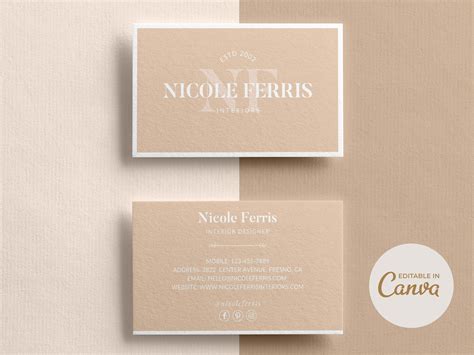 Business Card Canva Template Business Cards Business Card - Etsy