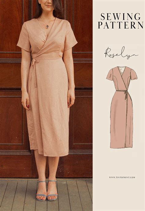 Midi Wrap Dress Sewing Pattern - Sewing Patterns