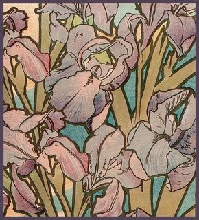 Alphonse Mucha "Les Fleurs-The Iris" 1898 (detail modified… | Flickr