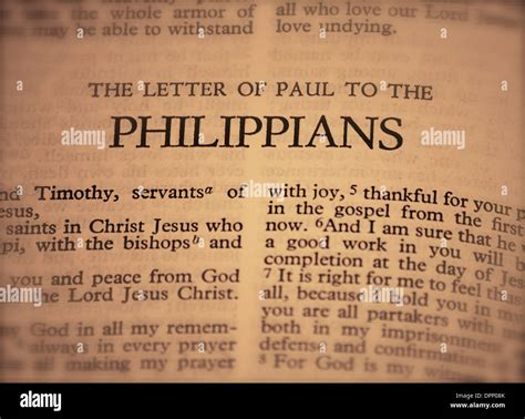 Bible - Letter of Paul to the Philippians Stock Photo - Alamy