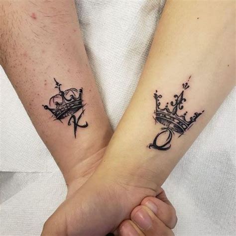 King Queen Crown Tattoo Design For Couple|Couple Tattoo Ideas