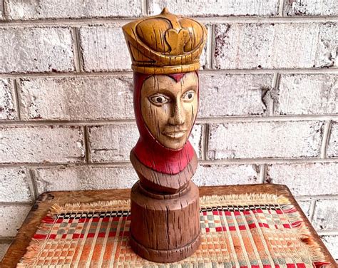 Vintage Ceramic Chess Piece Hand Painted Chess Queen Piece Large Ceramic Queen Chess Piece 12 ...