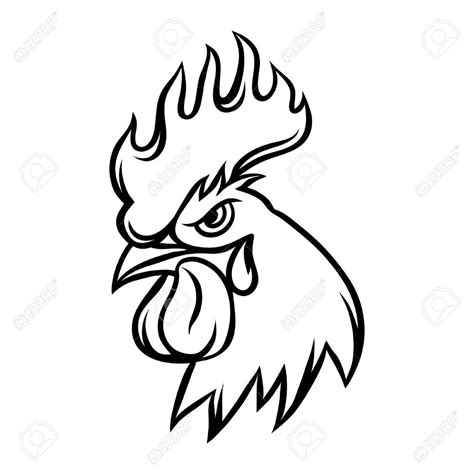 Rooster Head Drawing at GetDrawings | Free download