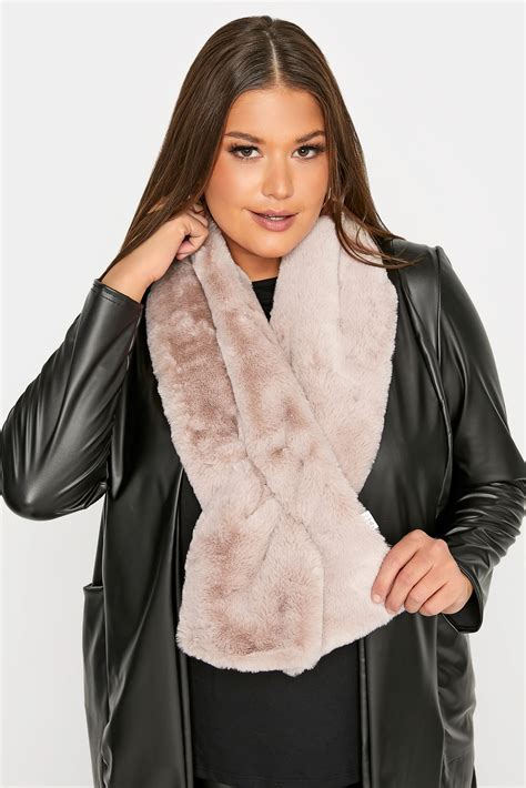 Pink Faux Fur Scarf | Yours Clothing