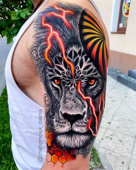 Lion Tattoo | World Tattoo Gallery | Cool chest tattoos, Lion tattoo, Lion shoulder tattoo