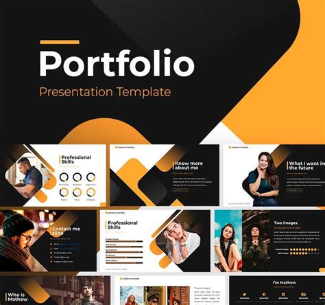 Portfolio PowerPoint Template #86827 | Portfolio template design, Powerpoint templates, Templates