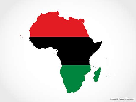 Printable Vector Map of Africa - Flag | Free Vector Maps