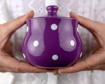 White Honey Pot Sugar Bowl With Lid Handmade Ceramic | Etsy
