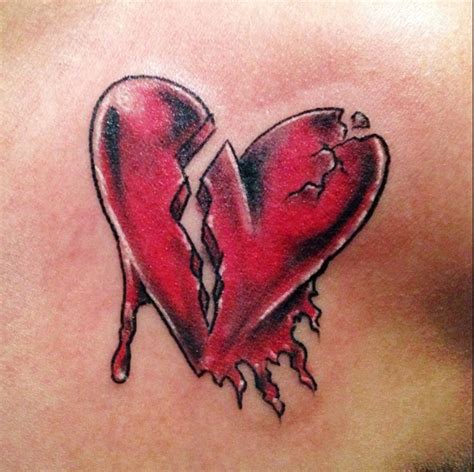 broken heart tattoo Broken Heart Tattoo, Sacred Heart Tattoos, Small Heart Tattoos, Small Tats ...