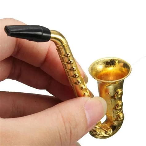 Fashion Trumpet Shape Weed Metal Tobacco Pipes Smoking Pipe Novelty Items Gift Herb Tobacco ...