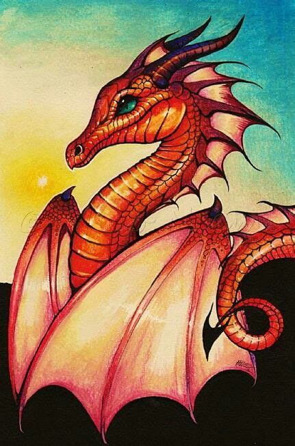 Sunset dragon watercolor | Dragon drawing, Dragon pictures, Dragon art