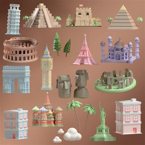 World Famous Landmarks 3D Icon Pack - 21 Free Download Buildings 3D Icons | IconScout