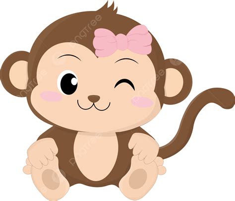 Monkey Cute, Monkey Sticker, Monkey Lover, Monkey Girl PNG and Vector ...