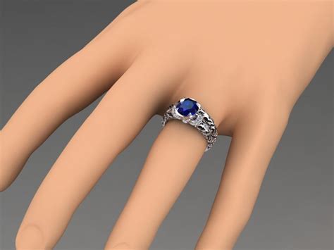 Platinum Sapphire Wedding Set Blue Sapphire Engagement Ring - Etsy