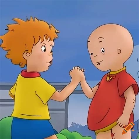 Caillou and josh dobbs shaking hands