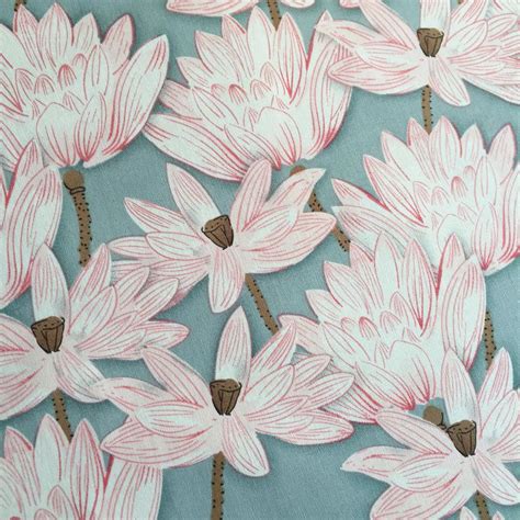 Lotus pattern fabric Retro style fabric Calico Printed cotton fabric ...