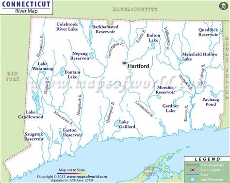 Connecticut River Map | Rivers in Connecticut | Connecticut, Housatonic, Map