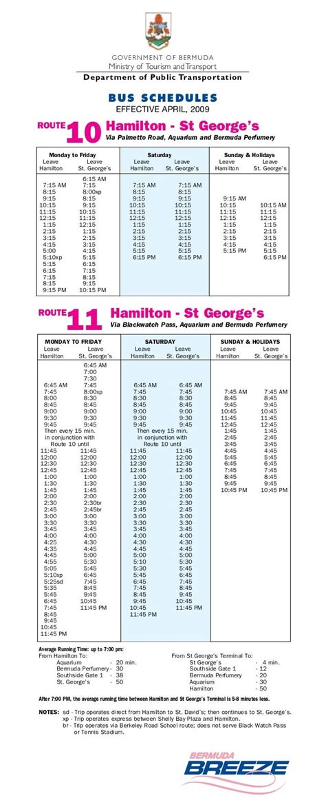 Bermuda Bus Schedule