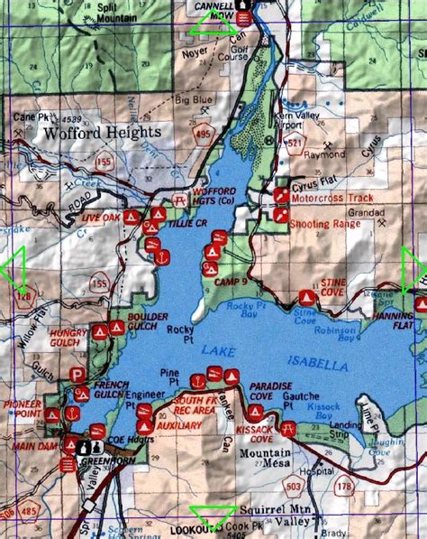 Sequoia South National Forest Visitor Map Lake Isabella North Quad Map - Lake Isabella Ca • mappery